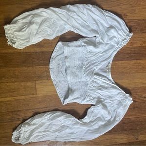 pacsun cropped white shirt
